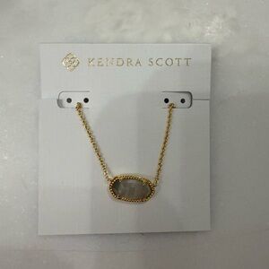 Kendra Scott Gold Necklace with Gray Stone